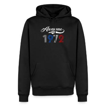 Génial depuis 1972 50e anniversaire - Sweat à capuche Premium bio Homme - noir - Devant - Nico (187cm)