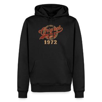 Original depuis 1972 50e anniversaire - Sweat à capuche Premium bio Homme - noir - Devant - Nico (187cm)