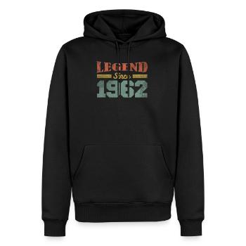 Légende depuis 1962 Millésime 60ème Anniversaire - Sweat à capuche Premium bio Homme - noir - Devant - Nico (187cm)