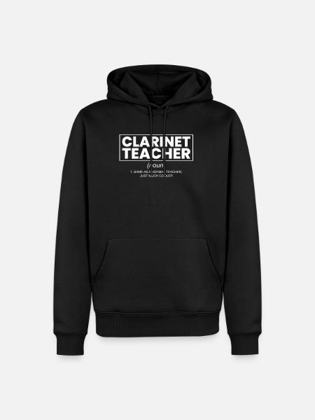 Professeur de clarinette Clarinettes Professeur Définition - Sweat à capuche Premium bio Homme - noir