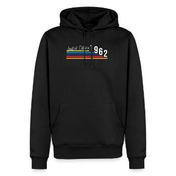 Édition limitée 1962 60th Birthday Gift - Sweat à capuche Premium bio Homme - noir - Devant - Nico (187cm)