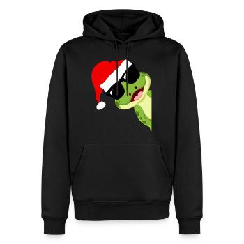 Frosch Weihnachten - Männer Premium Bio Hoodie - Schwarz - Vorne - Nico (187cm)