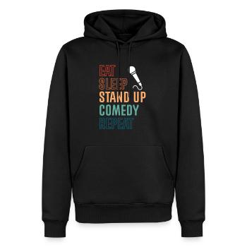 Eat Sleep Stand Up Comedy Repeat - Männer Premium Bio Hoodie - Schwarz - Vorne - Nico (187cm)