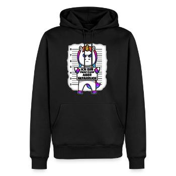 Klein aber gefährlich - Männer Premium Bio Hoodie - Schwarz - Vorne - Nico (187cm)