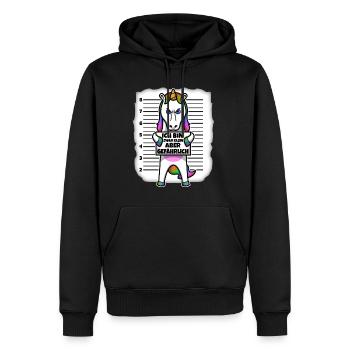 Klein aber gefährlich - Männer Premium Bio Hoodie - Schwarz - Vorne - Nico (187cm)
