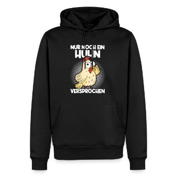 Nur noch ein Huhn versprochen - Männer Premium Bio Hoodie - Schwarz - Vorne - Nico (187cm)