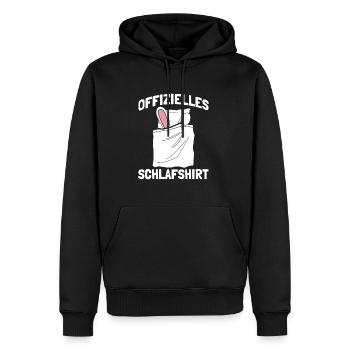 Offizielles Schlafshirt Hasen - Männer Premium Bio Hoodie - Schwarz - Vorne - Nico (187cm)