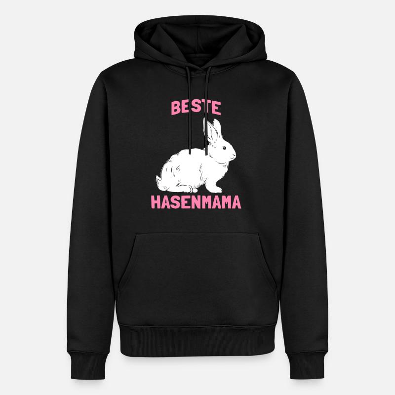 Beste Hasenmama - Männer Premium Bio Hoodie - Schwarz