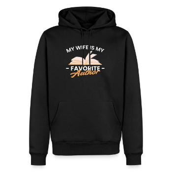My Wife Is My Favorite Author - Männer Premium Bio Hoodie - Schwarz - Vorne - Nico (187cm)