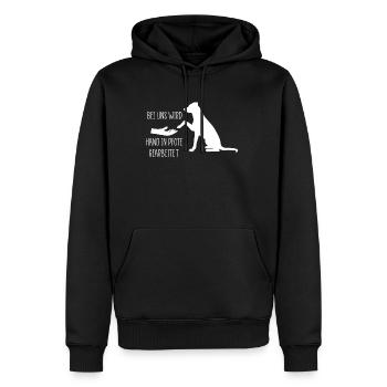 Bei Uns Wird Hand In Pfote Gearbeitet Hundetrainer - Männer Premium Bio Hoodie - Schwarz - Vorne - Nico (187cm)