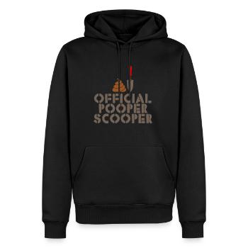 Scooper Pooper officiel 3 - Sweat à capuche Premium bio Homme - noir - Devant - Nico (187cm)