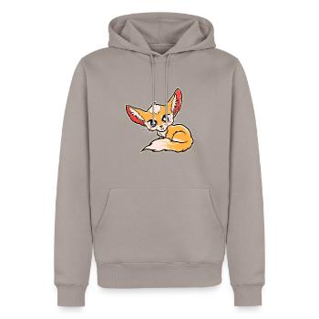 Fuchs Füchse - Männer Premium Bio Hoodie - Taupe - Vorne - Nico (187cm)
