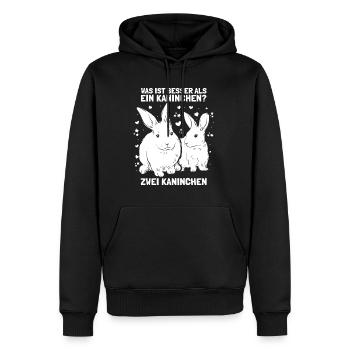 Was ist besser als ein Kaninchen? - Männer Premium Bio Hoodie - Schwarz - Vorne - Nico (187cm)