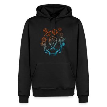 UFO Alien Jonglieren Planeten Weltraum - Männer Premium Bio Hoodie - Schwarz - Vorne - Nico (187cm)