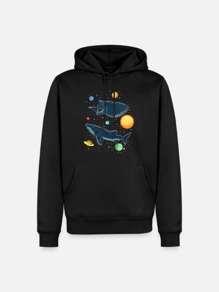 Hajer i Galaxy Funny Whale Shark Lovers - Herre Premium økologisk hoodie - sort