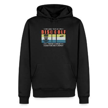 Comment jouer au Disc Golf ... Cadeau - Sweat à capuche Premium bio Homme - noir - Devant - Nico (187cm)