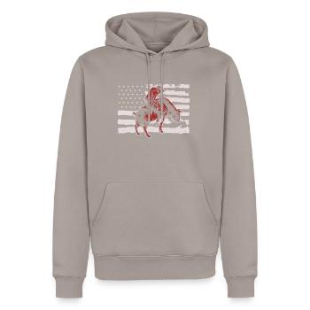 Équitation de taureau Rodéo Cavalier De taureau Cheval de taureau - Sweat à capuche Premium bio Homme - taupe - Devant - Nico (187cm)