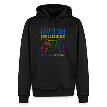 Gaming 30. Geburtstag Geschenk Level 30 Unlocked - Männer Premium Bio Hoodie - Schwarz - Vorne - Nico (187cm)