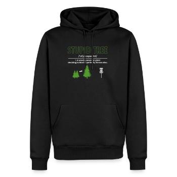 Stupid Tree Definition Gift Disc Golf Player - Men’s Premium Organic Hoodie - black - Front - Nico (187cm)