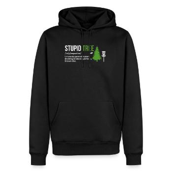 Stupid Tree Definition Gift Disc Golf Player - Men’s Premium Organic Hoodie - black - Front - Nico (187cm)