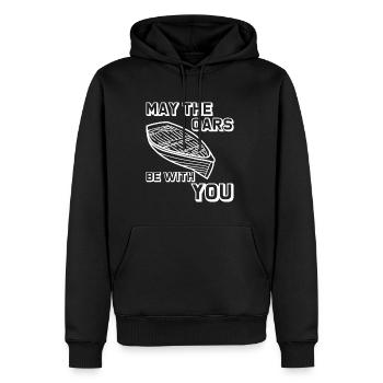 Que les rames soient avec vous 8 - Sweat à capuche Premium bio Homme - noir - Devant - Nico (187cm)