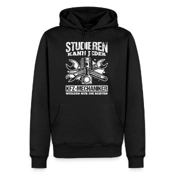 Studieren kann Jeder - KFZ- Mechaniker werden nur - Männer Premium Bio Hoodie - Schwarz - Vorne - Nico (187cm)