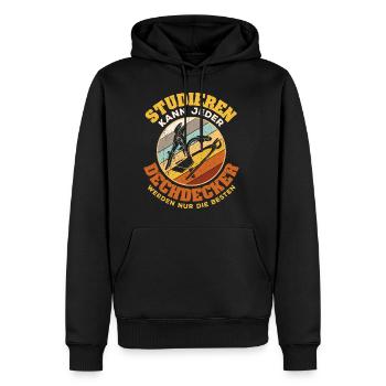 Studieren kann Jeder - Dachdecker werden nur die B - Männer Premium Bio Hoodie - Schwarz - Vorne - Nico (187cm)