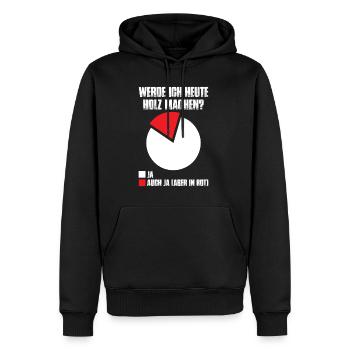 Werde ich heute Holz machen? Kettensäge Forstwirt - Männer Premium Bio Hoodie - Schwarz - Vorne - Nico (187cm)
