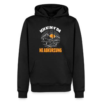 Ich kenn da ne Abkürzung Wandern Berge Bergsteigen - Männer Premium Bio Hoodie - Schwarz - Vorne - Nico (187cm)