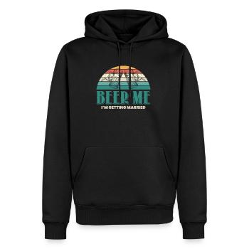 Bière moi je me marie JGA groom - Sweat à capuche Premium bio Homme - noir - Devant - Nico (187cm)