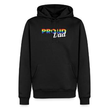 Fier papa LGBT Cadeau - Sweat à capuche Premium bio Homme - noir - Devant - Nico (187cm)