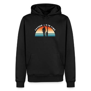 Cadeau de temps Père & Fils Fête des Pères - Sweat à capuche Premium bio Homme - noir - Devant - Nico (187cm)