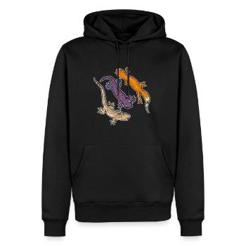 Reptilien Fan Gecko Eidechse Reptil Bardagame - Männer Premium Bio Hoodie - Schwarz - Vorne - Nico (187cm)