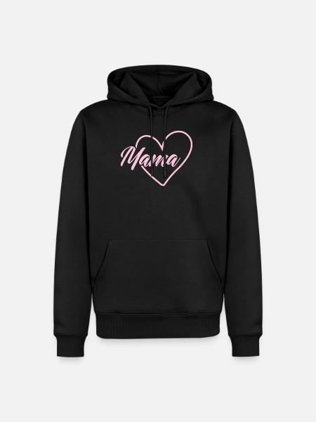 Maman Cœur - Sweat à capuche Premium bio Homme - noir