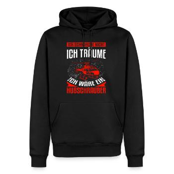 Hubschrauber Ich schnarche nicht - Helikopter Pilo - Männer Premium Bio Hoodie - Schwarz - Vorne - Nico (187cm)