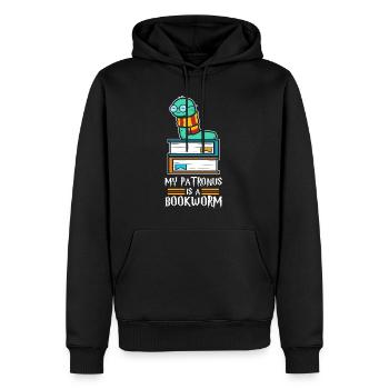 My Patronus is a Bookworm - Männer Premium Bio Hoodie - Schwarz - Vorne - Nico (187cm)