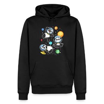 Weltraum Panda Astronaut Universum - Männer Premium Bio Hoodie - Schwarz - Vorne - Nico (187cm)