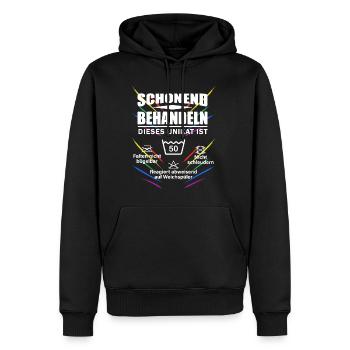Schonend behandeln dieses Unikat ist 50 Geburtstag - Männer Premium Bio Hoodie - Schwarz - Vorne - Nico (187cm)