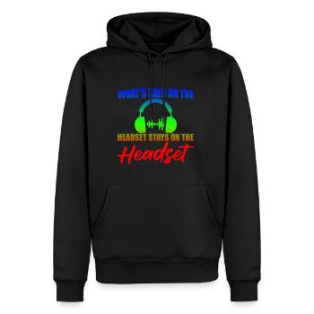 Ce qui est dit sur le casque reste sur le casque 2 - Sweat à capuche Premium bio Homme - noir - Devant - Nico (187cm)