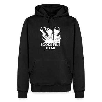 Ça me va bien Soudeur Schweißer - Sweat à capuche Premium bio Homme - noir - Devant - Nico (187cm)