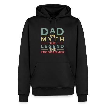 Dad The Myth The Legend The Programmer - Männer Premium Bio Hoodie - Schwarz - Vorne - Nico (187cm)