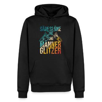 Sägespäne sind Männer Glitzer Tischler Schreiner H - Männer Premium Bio Hoodie - Schwarz - Vorne - Nico (187cm)