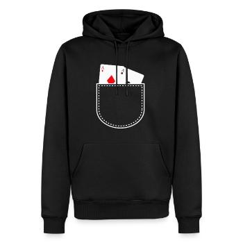 Poker Karten ASS Geschenk Poker Spieler Shirt - Männer Premium Bio Hoodie - Schwarz - Vorne - Nico (187cm)