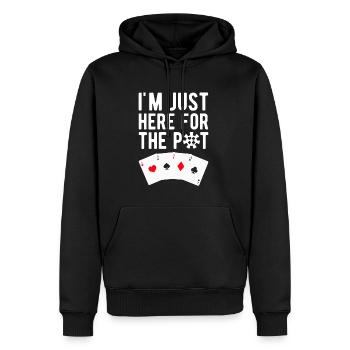 I'm Just Here For The Pot Gift Poker Player - Men’s Premium Organic Hoodie - black - Front - Nico (187cm)