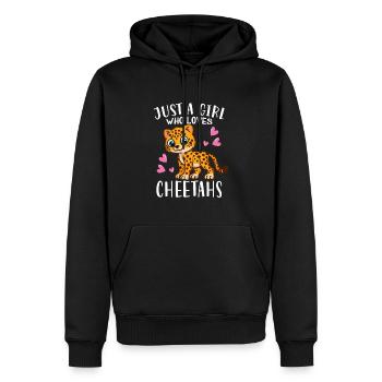 Cheetah Leopard Juste une fille qui aime les guépards - Sweat à capuche Premium bio Homme - noir - Devant - Nico (187cm)