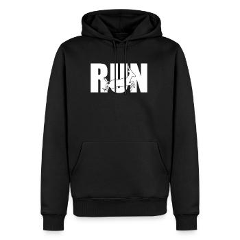 Run Antelope Gift - Men’s Premium Organic Hoodie - black - Front - Nico (187cm)
