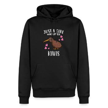 Drôle d’oiseau kiwi juste une fille qui aime les kiwis - Sweat à capuche Premium bio Homme - noir - Devant - Nico (187cm)
