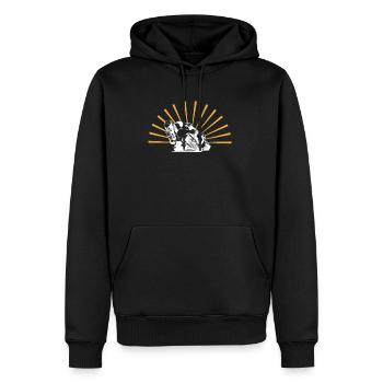 Vintage Retro Supersportler Shirt Geschenk - Männer Premium Bio Hoodie - Schwarz - Vorne - Nico (187cm)