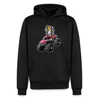 Monster Truck Licorne Camion Fille Pickup - Sweat à capuche Premium bio Homme - noir - Devant - Nico (187cm)
