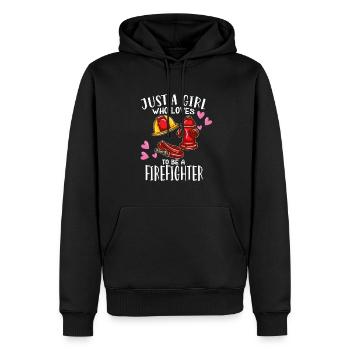 Just A Girl Pompier Pompier Pompier - Sweat à capuche Premium bio Homme - noir - Devant - Nico (187cm)